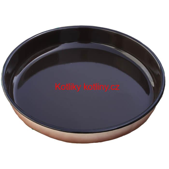 Smaltovaný kulatý pekáč 34 cm, výška 8 cm