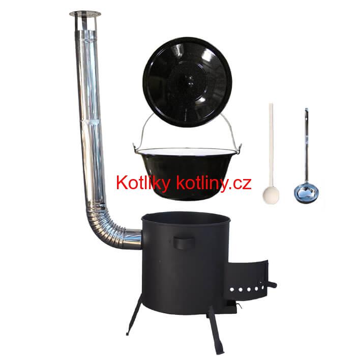 Smaltovaný kotlík 25 L + žáruvzdorná kotlina (1 mm) 42 PLUS 600