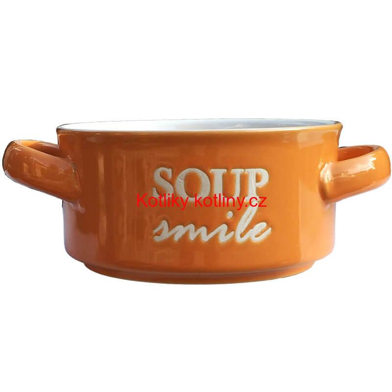 Keramická miska na polévku - oranžová SOUP