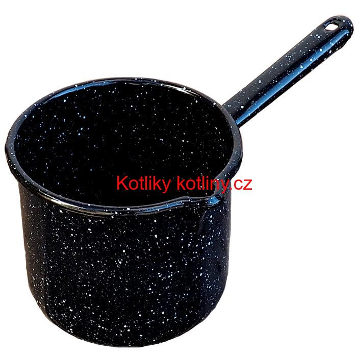 Smaltovaný hrnek s rukojetí 0,6 L - Černý