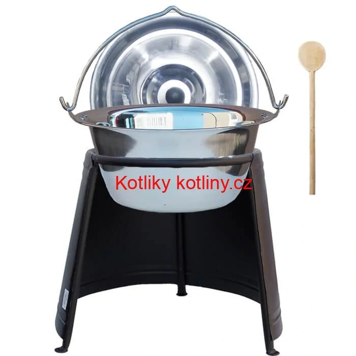 Nerezový kotlík 14 L (0,8 mm) + poklice + chránič plamene