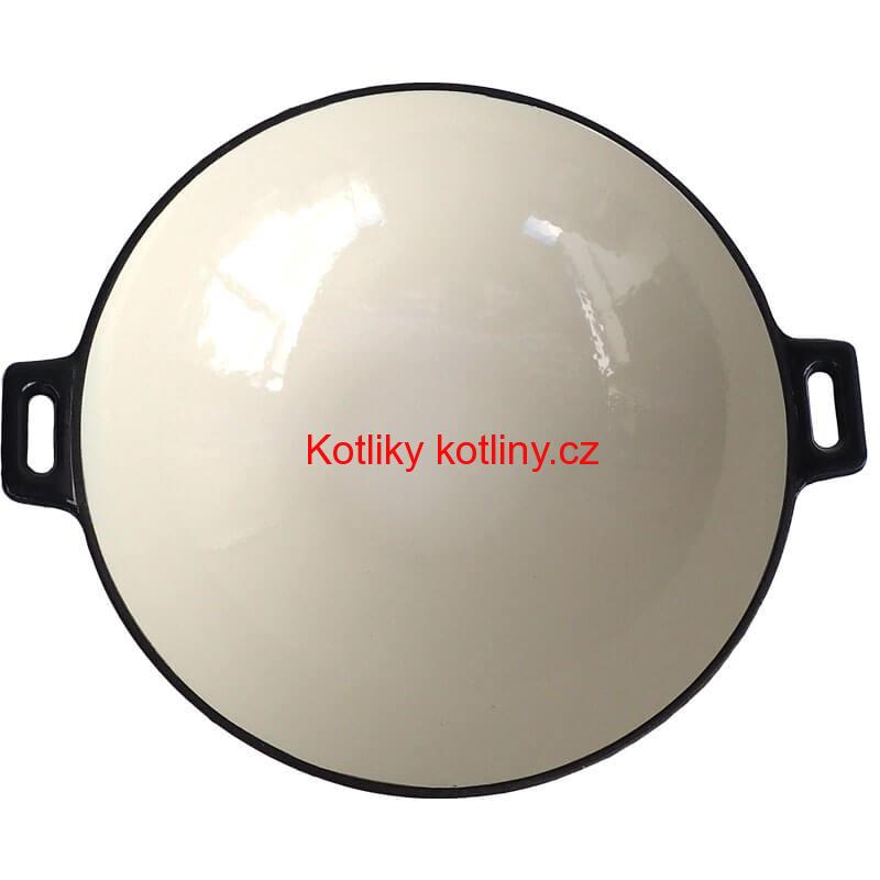 Litinový wok – smaltovaný povrch 37 cm
