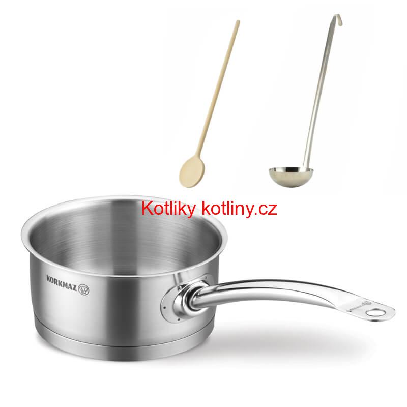 Sada nerezových hrnců s poklicí + rendlík 2 + 1 ks 6 L, 10 L, 2,8 L