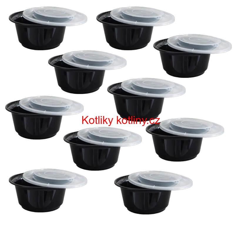 Plastové boxy (misky) na guláš + víčky 1000 ml 10 ks