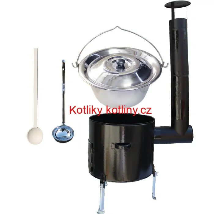 Nerezový kotlík 8 L + smaltovaná kotlina 31 Easy party