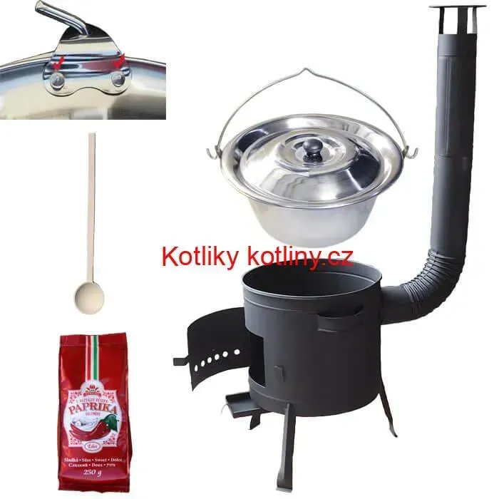 Nerezový kotlík 20 L (1,2 mm) INOX + silnostěnná (1,5 mm) žáruvzdorná kotlina BALKY STRONG 42 PLUS 600