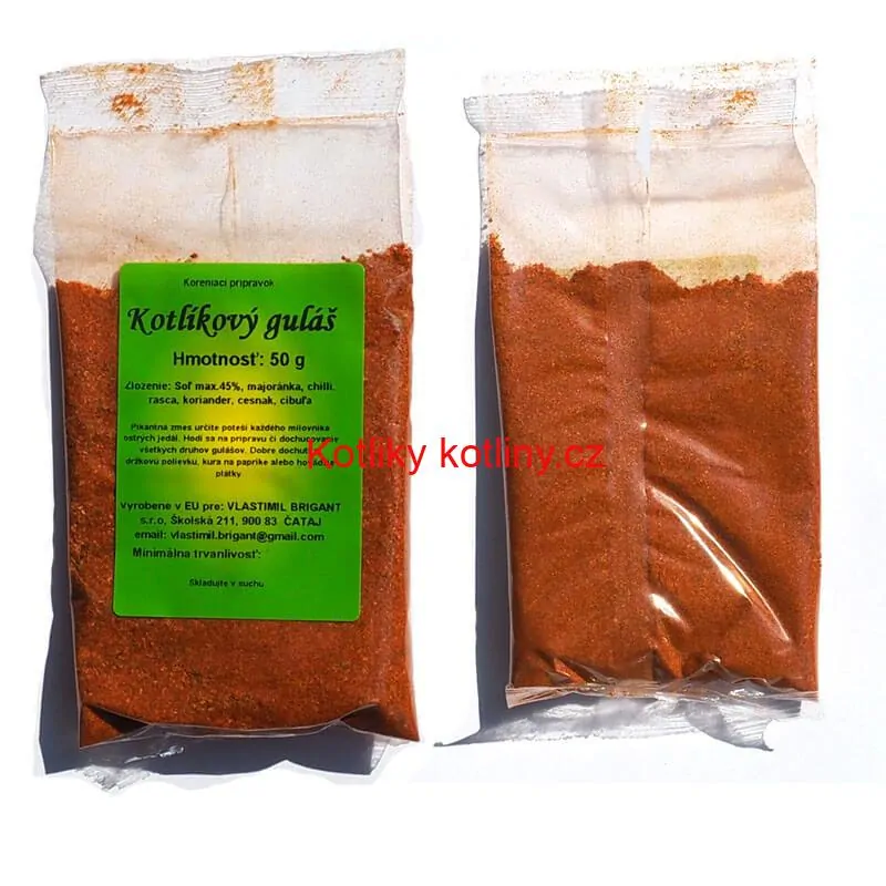 Smaltovaný hrnec s poklicí 4 l červený + pikantní směs koření 50 g Kotlíkový guláš