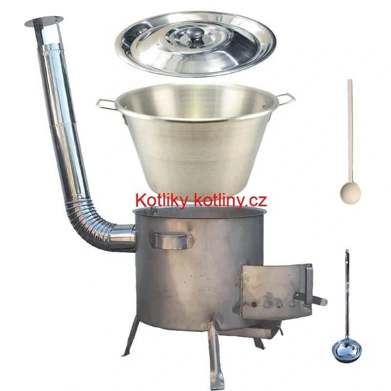 Nerezový kotel 40 L (1,2 mm) INOX + nerezová kotlina 45 cm (1,5 mm) STRONG CLASSIC