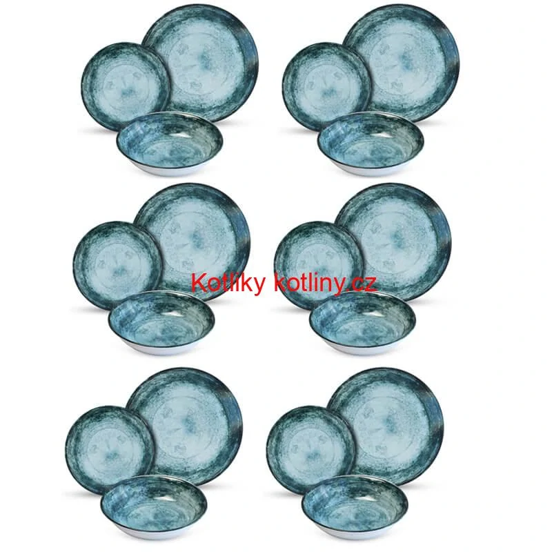 Souprava keramických talířů 18 ks BLUE