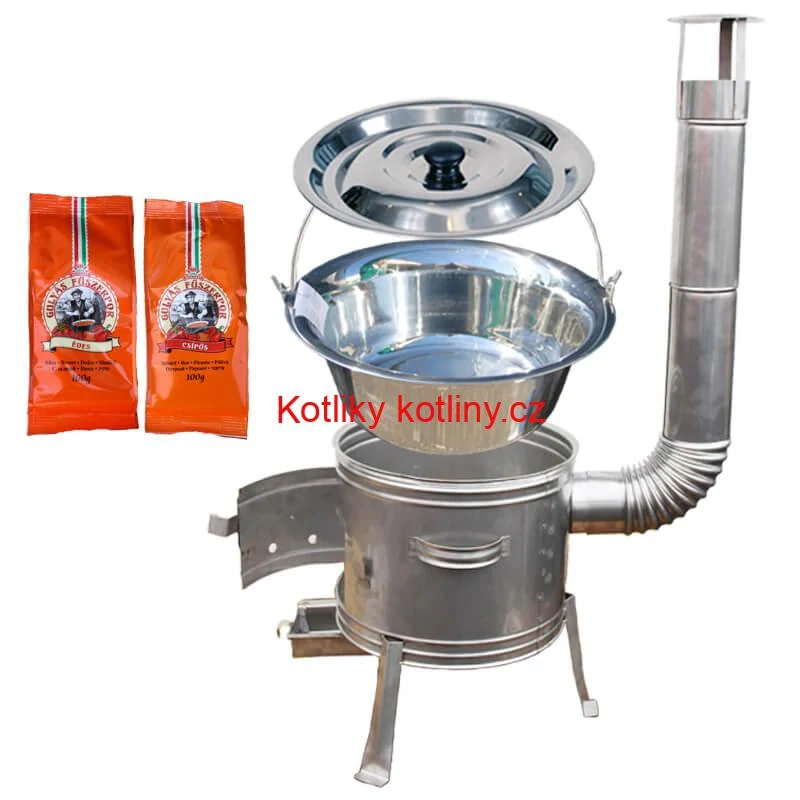 Nerezový kotlík 20 L (1,2 mm) INOX + Nerezová kotlina 42 INOX + paprikový pepř na guláš - MIX 100 g