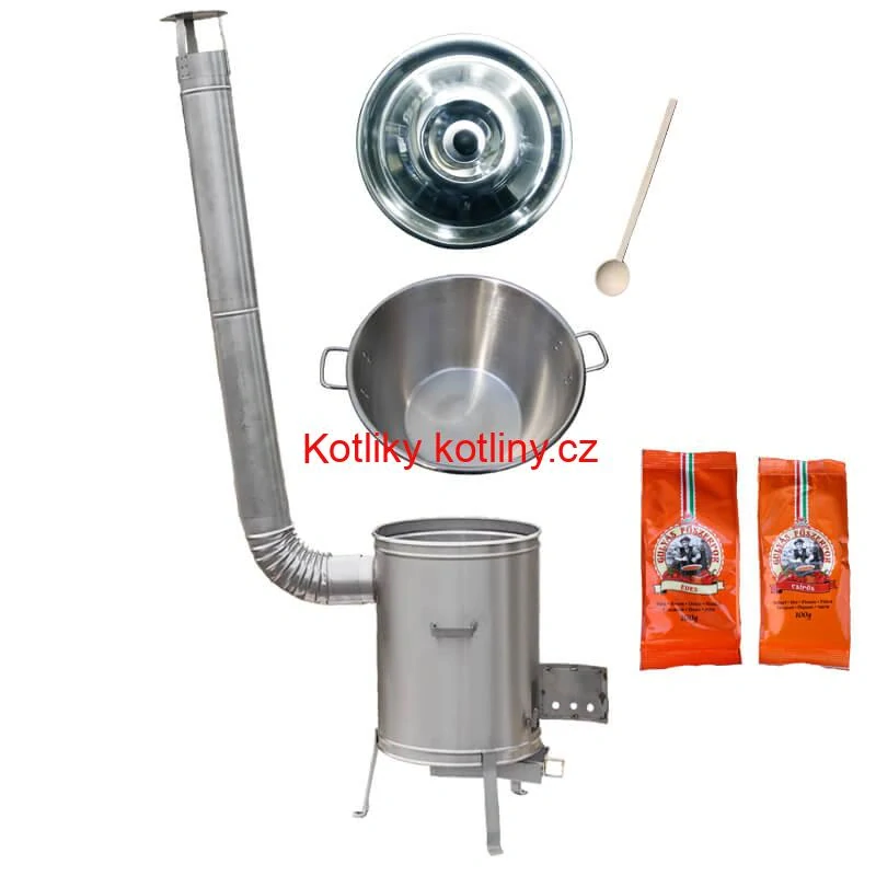 Nerezový kotel 40 L + nerezová kotlina 45 cm LUX + paprikové koření na guláš