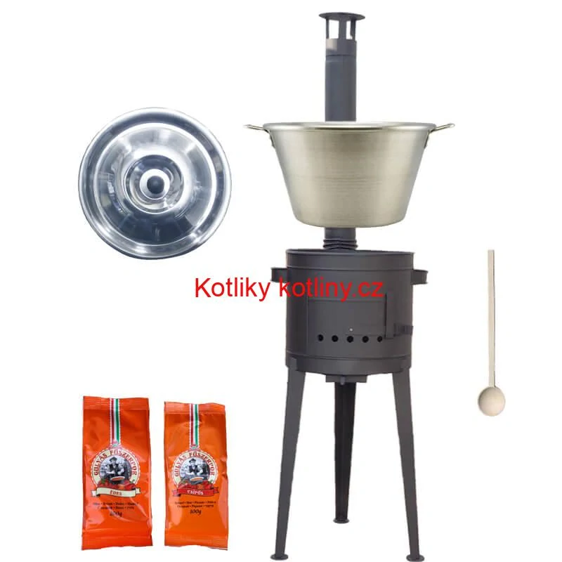 Nerezový kotel 40 L + vysoká kotlina 47 cm (2,0 mm) HODO Plus 600 + paprikové koření na guláš