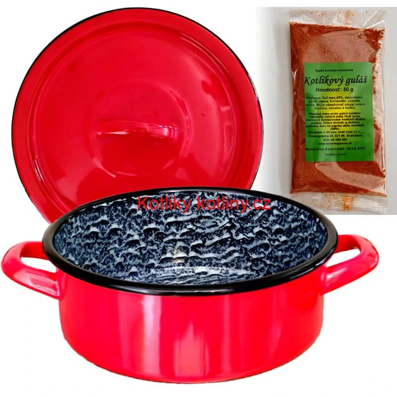 Smaltovaný kastrol poklicí COMBI 2 l + směs koření na kotlíkový guláš 50 g