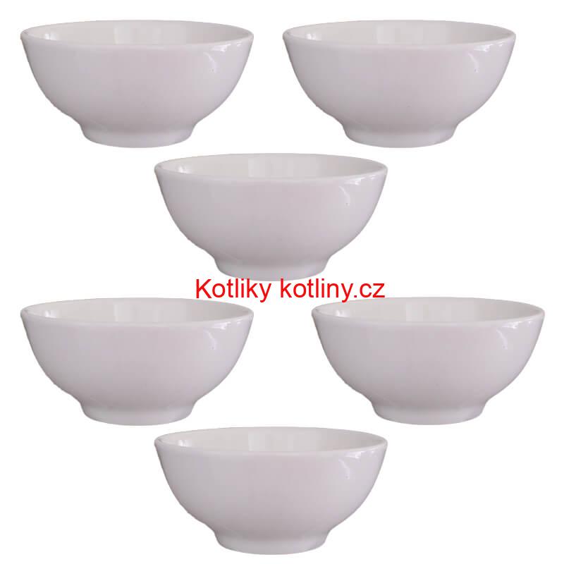 Keramické misky na servírování guláše 15 cm 6 ks bílé