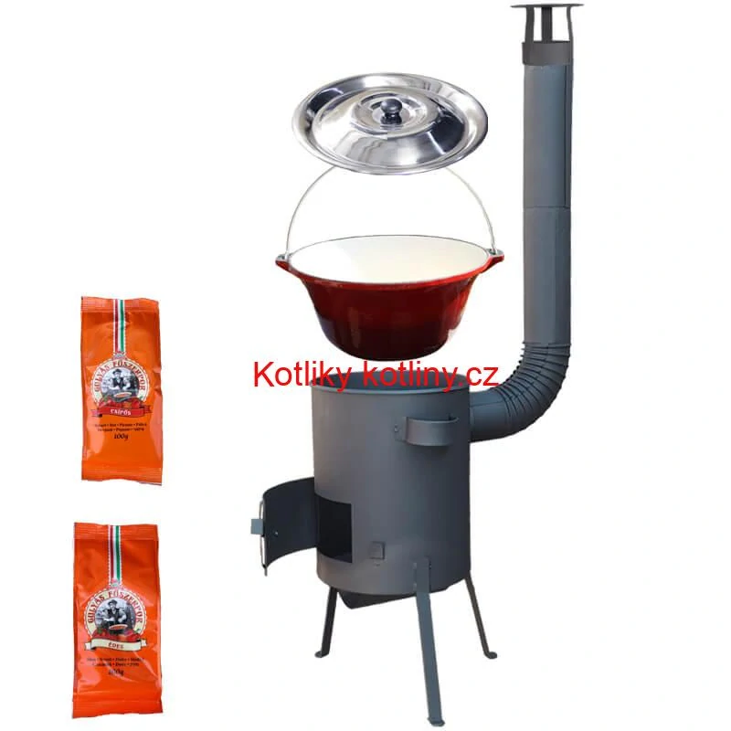 Litinový kotlík se smaltovanou úpravou 22 L + žáruvzdorná kotlina 42 PLUS 600 4 MM + paprikový pepř na guláš - MIX 100 g