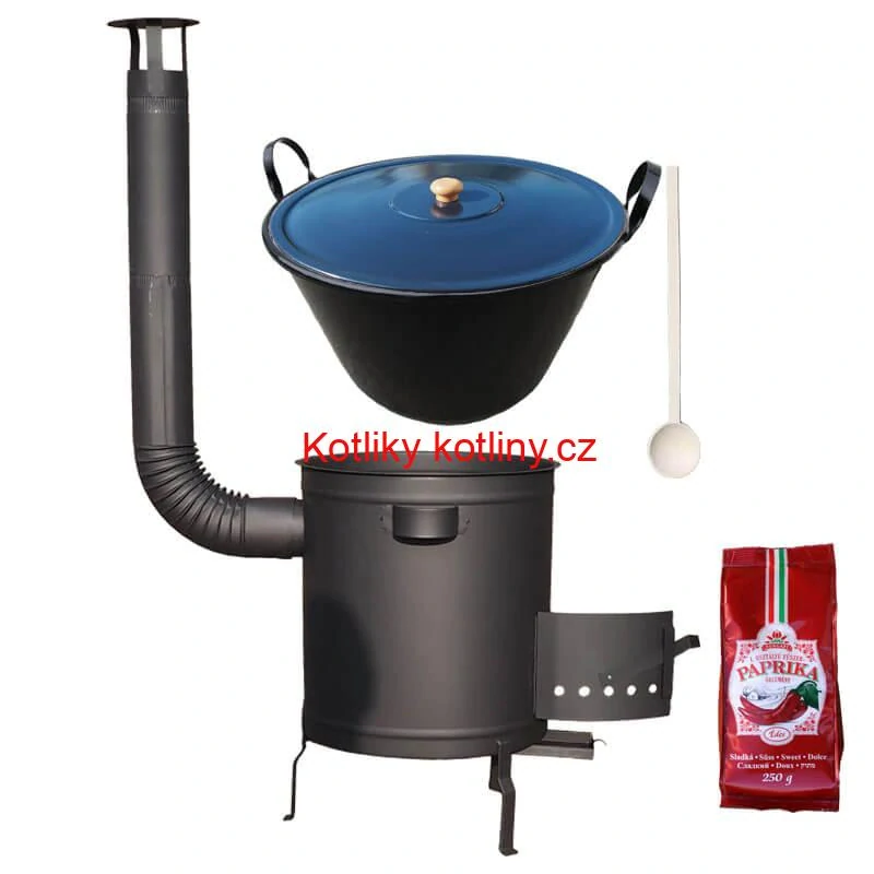Smaltovaný kotel 60 L + silná kovová kotlina 53 cm (2 mm) STRONG PLUS 600 + sladká paprika 250 g