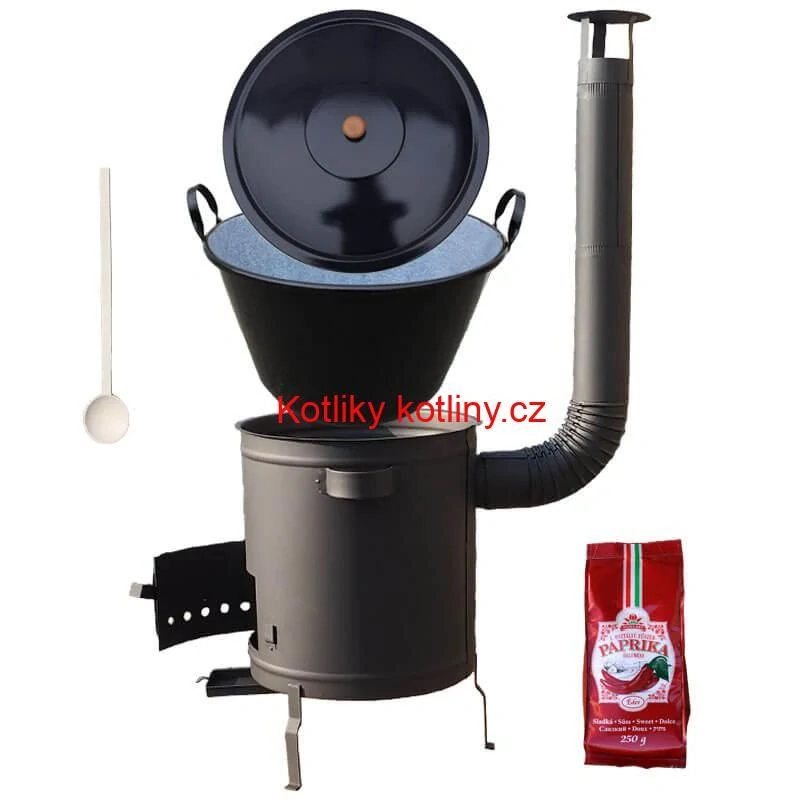 Smaltovaný kotel 70 L + silná kovová kotlina 53 cm (2 mm) STRONG PLUS 600 + sladká paprika 250 g