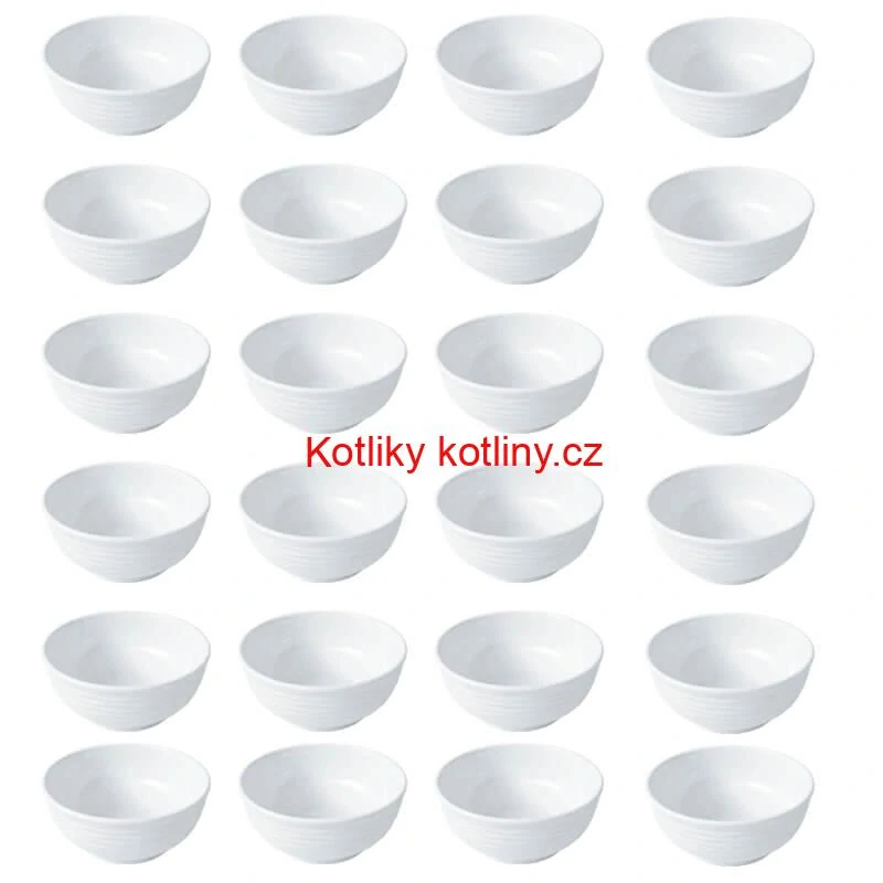 Sada 24 ks: Prémiové bílé misky s kamennou strukturou (750 ml)