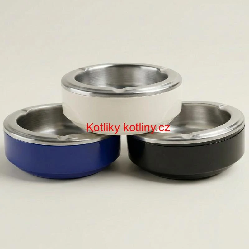 Odolný kovový popelník z nerezové oceli (3 barvy)