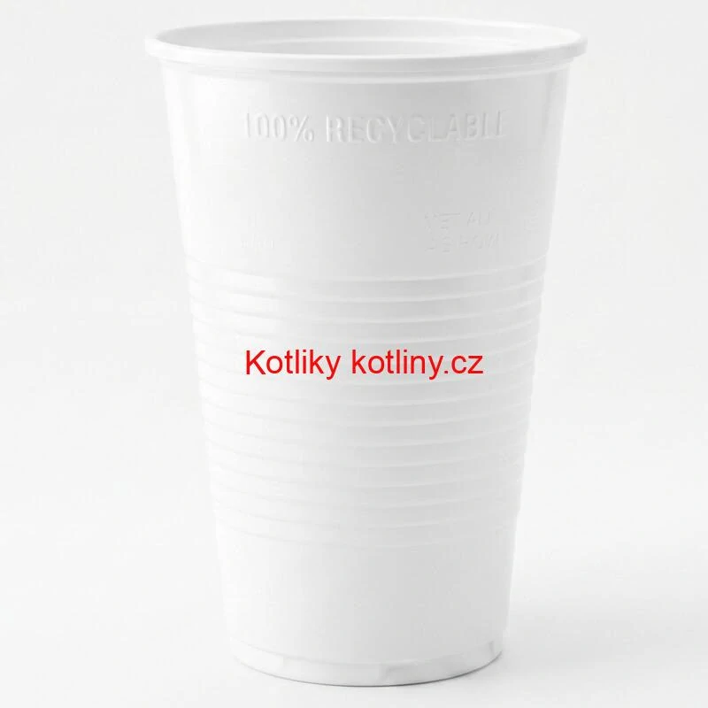 Jednorázový plastový bílý kelímek na studený nápoj 500 ml 12 ks
