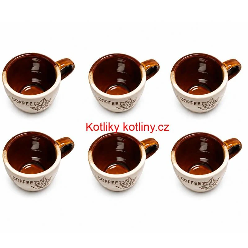Sada keramických hrnků na kávu 100 ml 6 ks