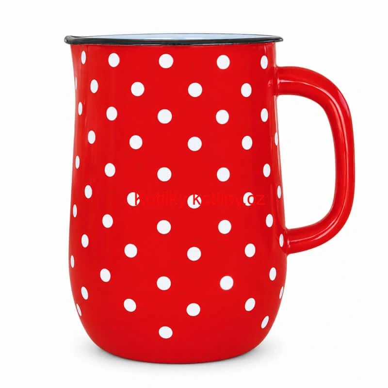 Smaltovaný džbán 2,5 l – červený puntík