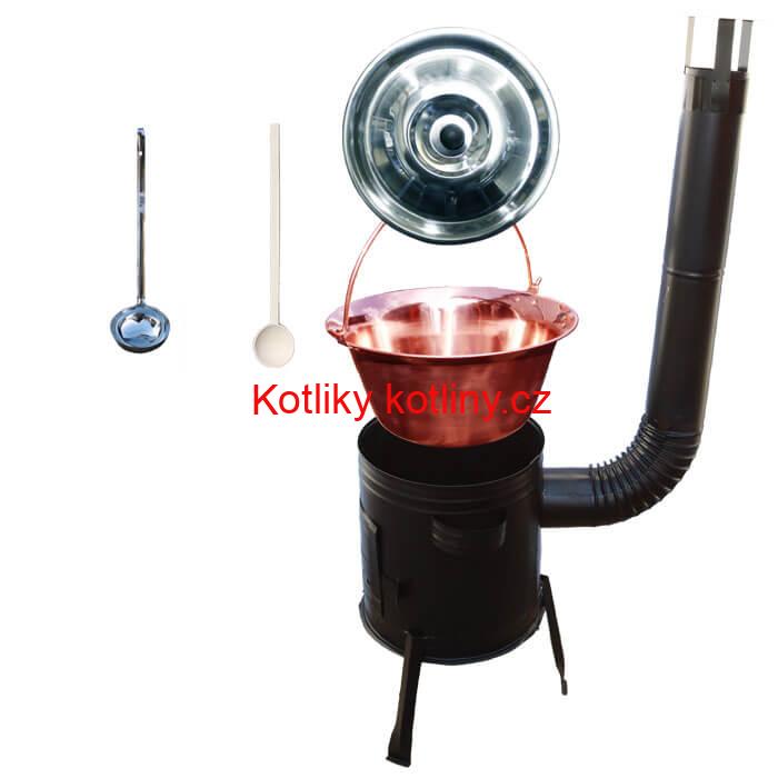 Měděný kotlík 14 L (1,2 mm) + kovová kotlina 36 PARTY (KOV)