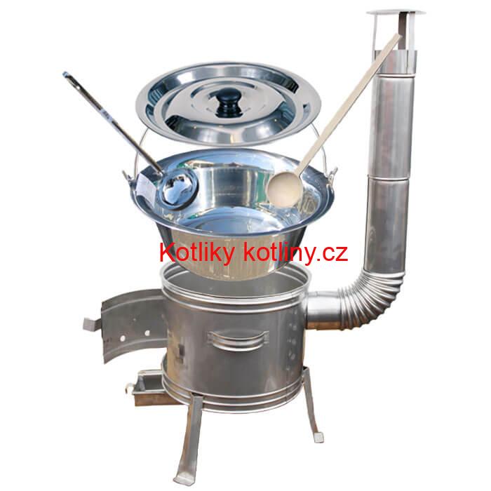 Nerezový kotlík 14 L + nerezová kotlina 36 cm TOPLUX