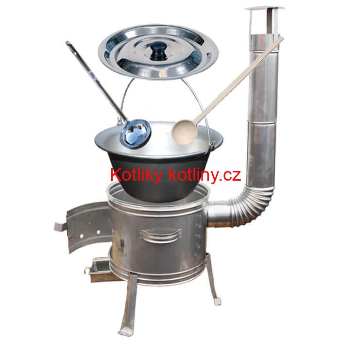 Nerezový kotlík 15 L (1,5 mm) + nerezová kotlina 36 cm TOPLUX