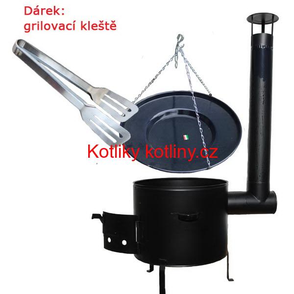 Grilovací pánev s řetízkem + kotlina 39 cm