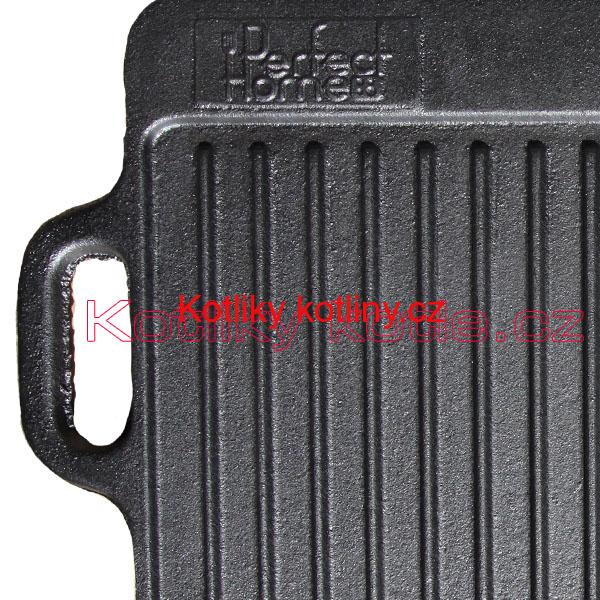 Kvalitní litinová deska na grilování a opékání - obdélník