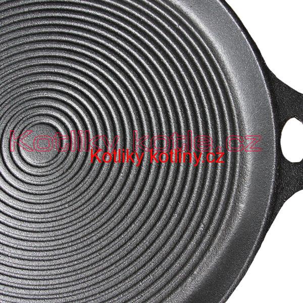 Kvalitní litinová deska na grilování a opékání - kulatá