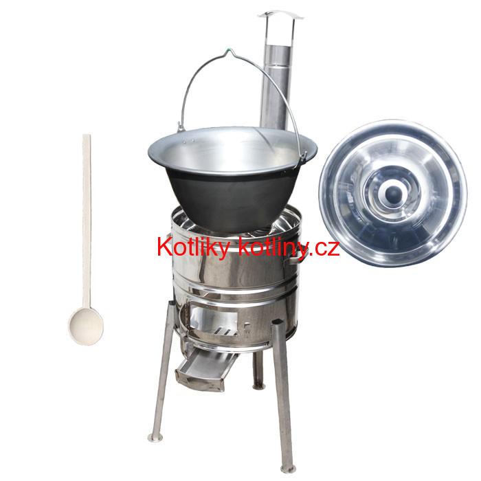 Nerezový kotlíkový set 36 Luxus + nerezový kotlík 20 L (1,5 mm)