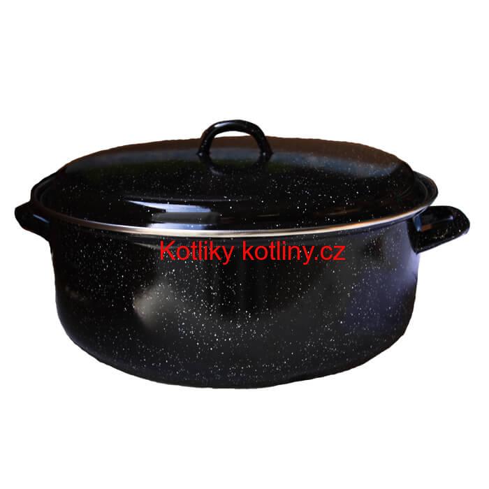 Smaltovaný černý kastrol 13 L
