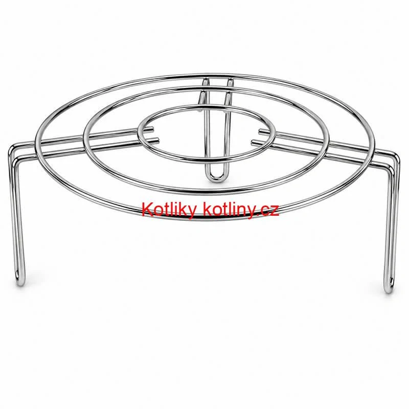 Kulatý nerezový stojan pod hrnec 20 cm, výška 9 cm, tři opěrná místa